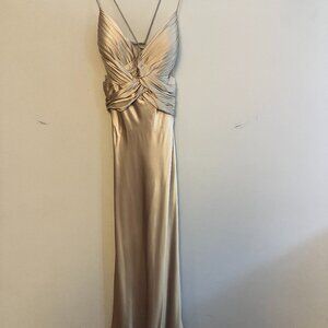 Cache Gold Silk Dress | Size 6 | Vintage Hollywood Glamour